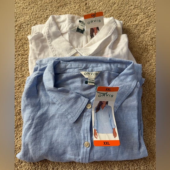 2 set of Orvis Women's Button Down Long Sleeve Top - Picture 1 of 3